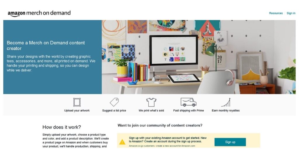 Amazon Merch on Demand से डिजाइन बेचें